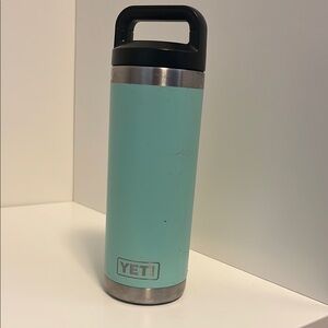 YETI 18oz Aqua Stainless Steel Rambler Bottle